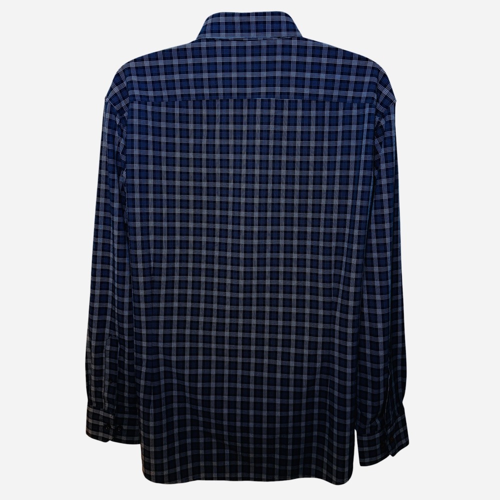 Mizzen+Main Leeward Mens XXL Classic No Tuck Performance Shirt Blue Grid Plaid - Picture 3 of 9